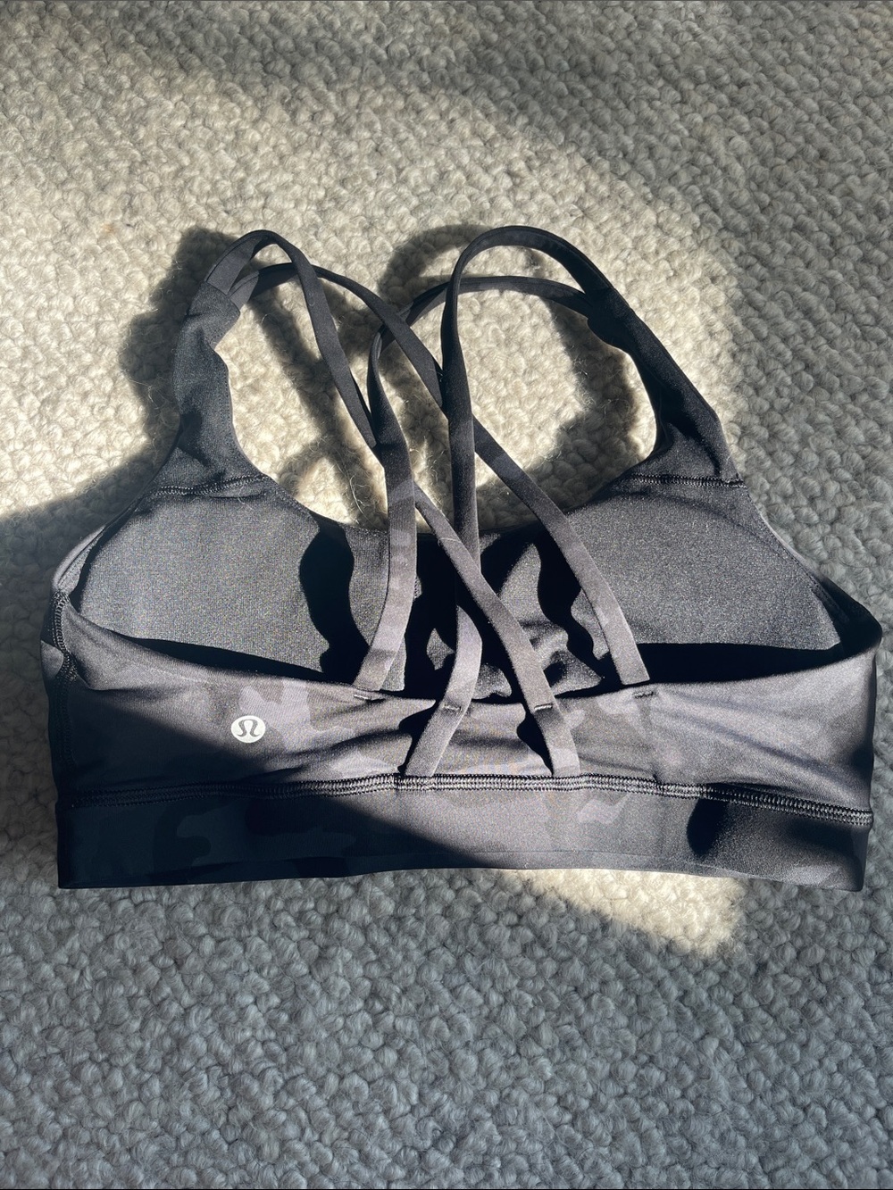 Lululemon “Energy” Sports Bra 8 - Charcoal Camo - Picture 3 of 11